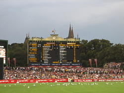 The traditional Adelaide Oval scoreboard