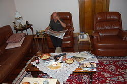Dad in the lounge room