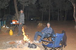 Cooking by the camp fire