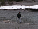 Pete walking near river