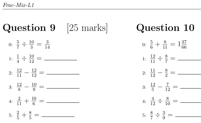 basic arithmetic practice