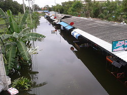 02 Village behind Thammasat is flooded
