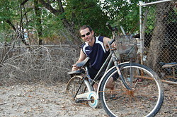 24 My bicycle minus stolen wheel