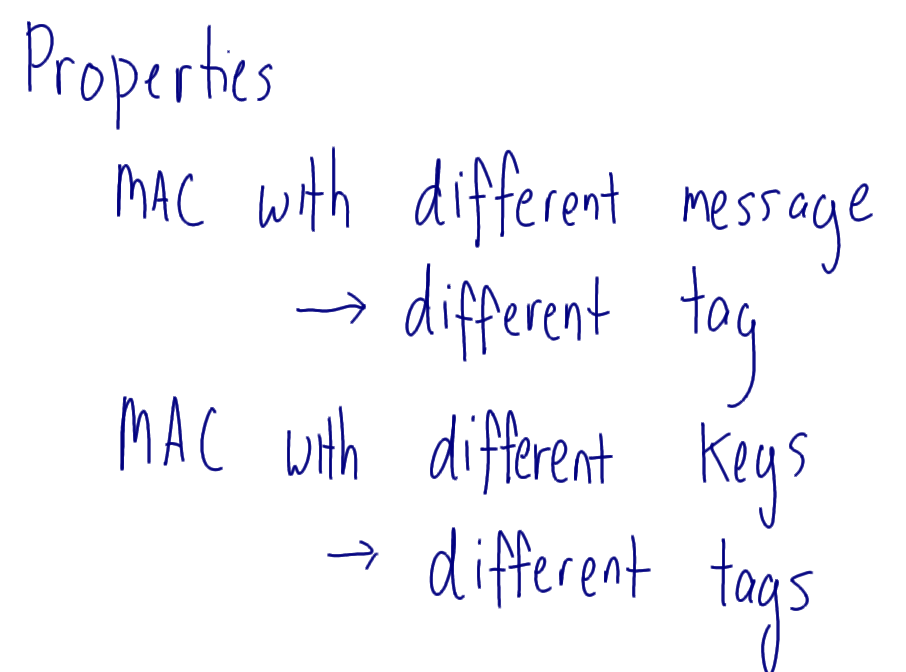 Required Properties of MAC Function