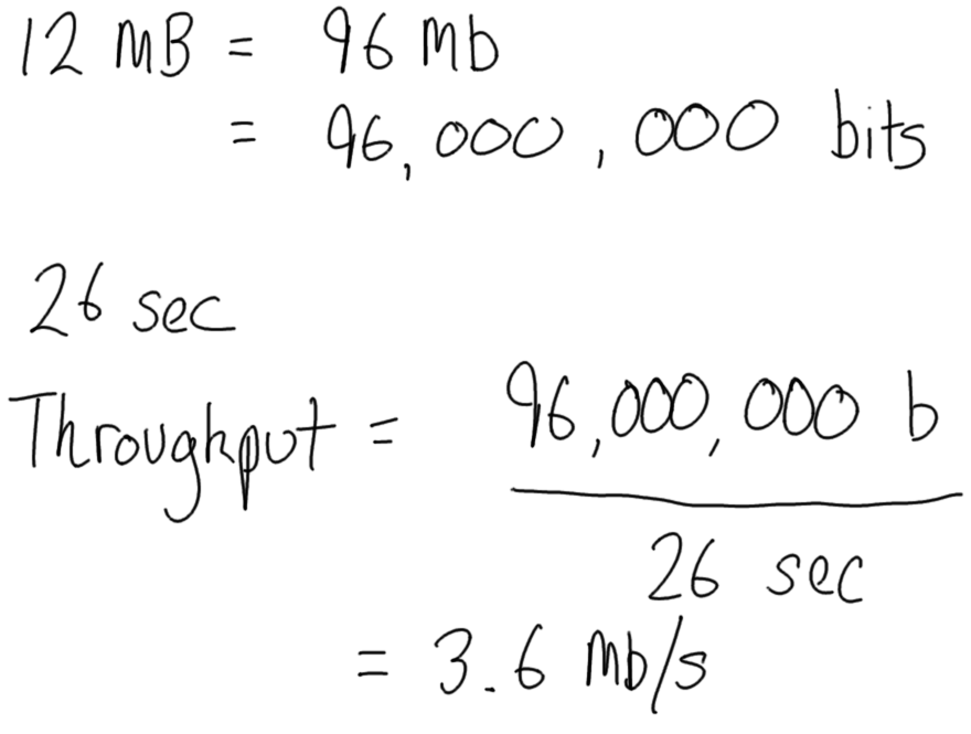 File download throughput calculation