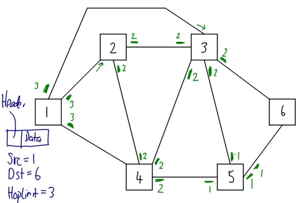 Flooding with a Hop Limit